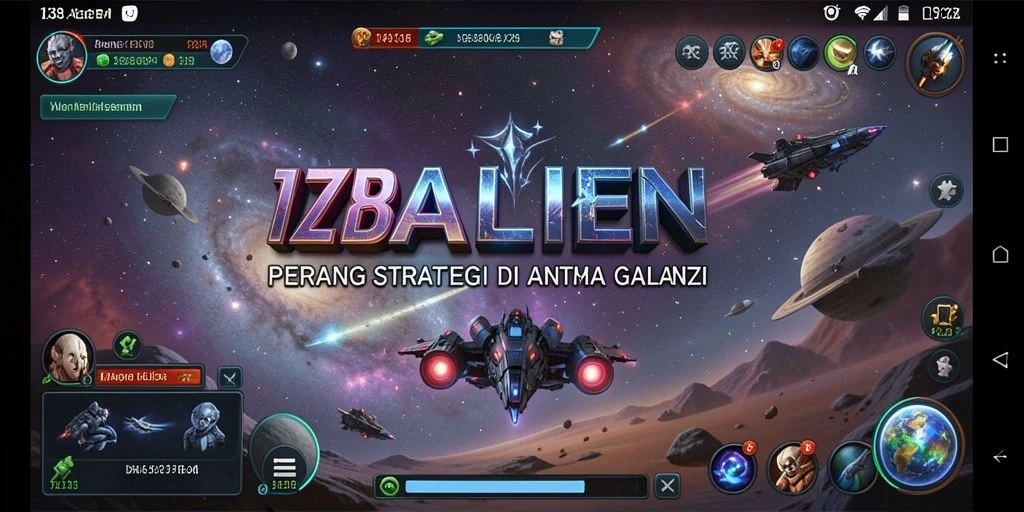 Tampilan gameplay mendebarkan di galaksi luar angkasa dalam 138ALIEN.