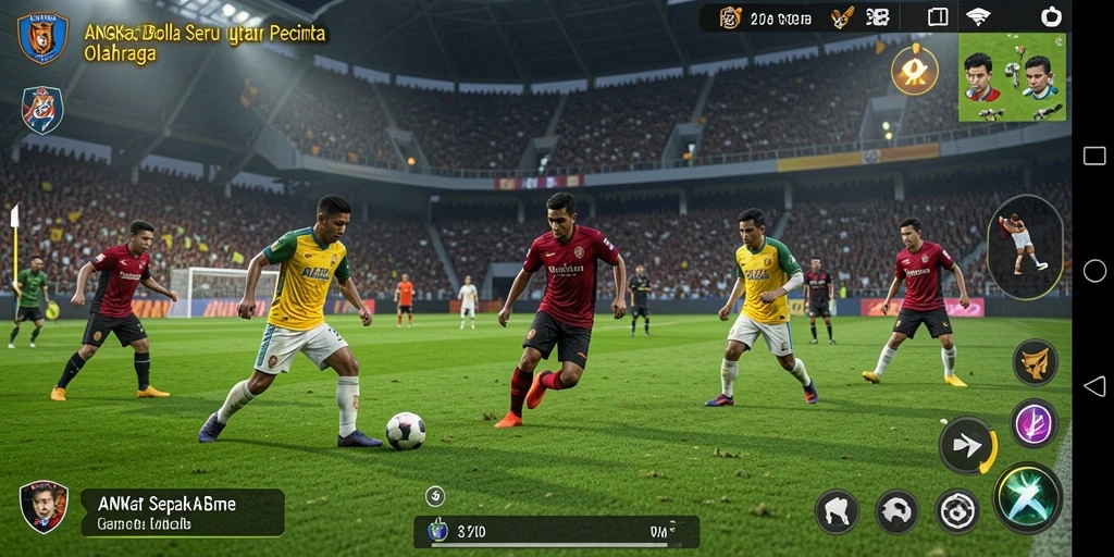 Screenshot gameplay <strong>ANGKABET</strong> menampilkan momen intens saat pertandingan sepak bola.