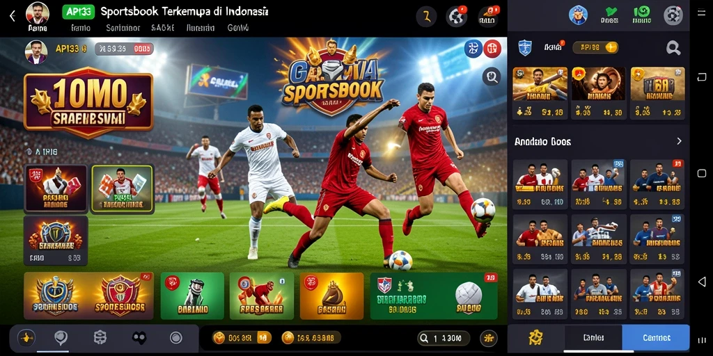 Screenshot API33 menampilkan antarmuka taruhan Sportsbook yang menarik.