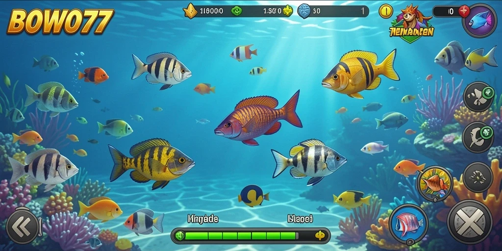 Tampilan gameplay Tembak Ikan yang seru di BOWO77.