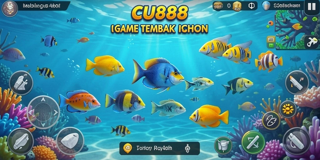Tampilan gameplay CU888 yang seru saat menembak ikan.