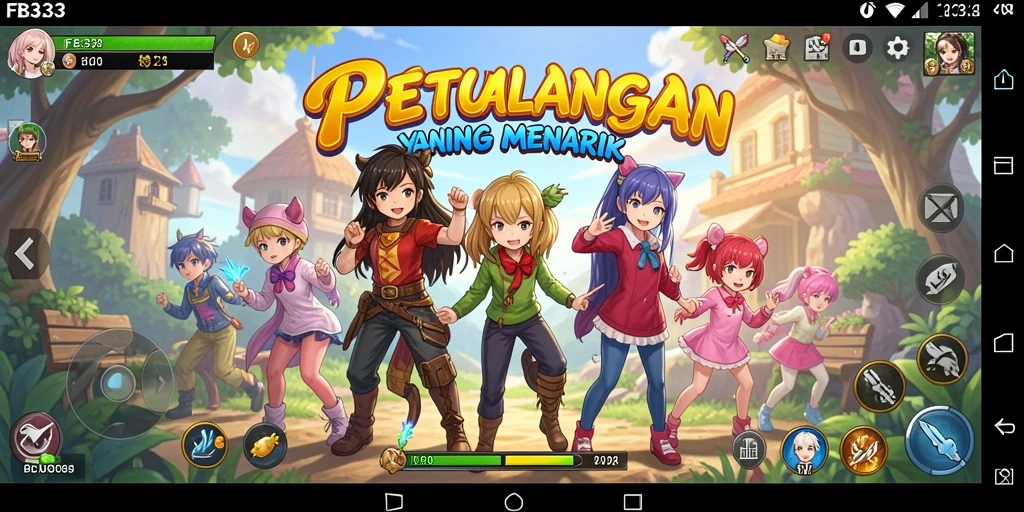 Screenshot gameplay FB333 menampilkan pertarungan karakter Anime yang epik.