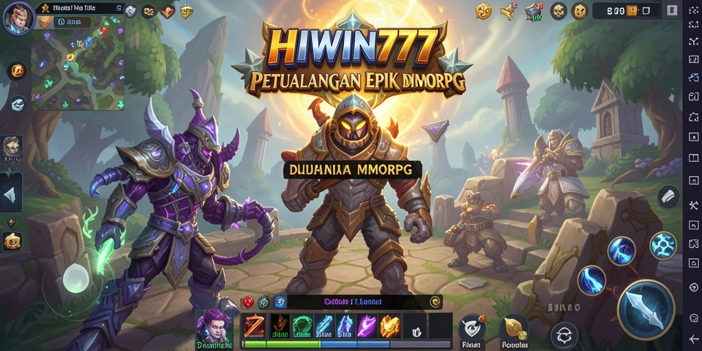 Screenshot HIWIN777 menampilkan aksi seru dalam pertempuran MMORPG.