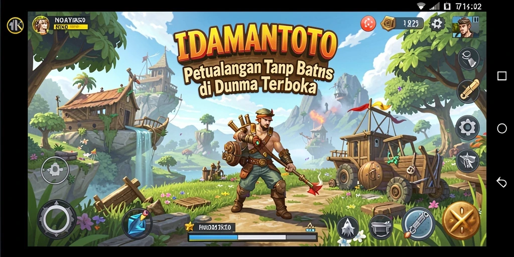 Tampilan gameplay Open World IDAMANTOTO yang menakjubkan dan interaktif.