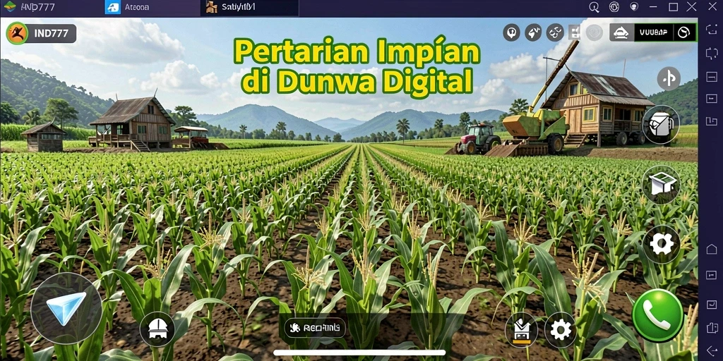 Screenshot dari gameplay menunjukkan aktivitas bertani yang seru di IND777.