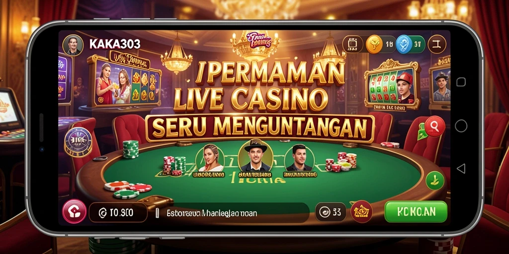 Tampilan screenshot KAKA303 yang menampilkan dealer langsung dan permainan langsung.