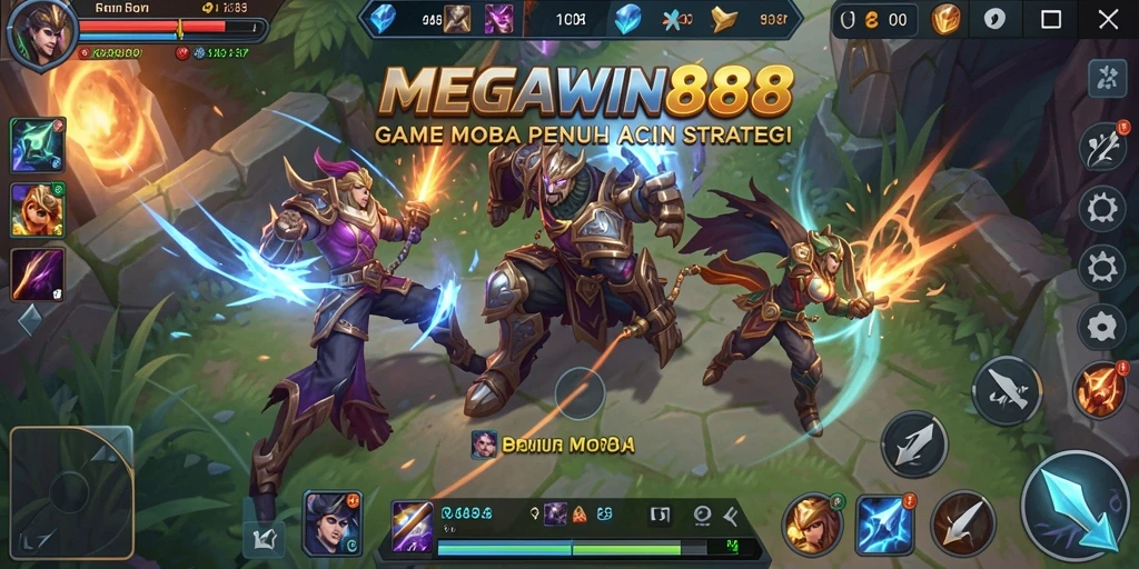 Tampilan gameplay seru di arena pertempuran MEGAWIN888.