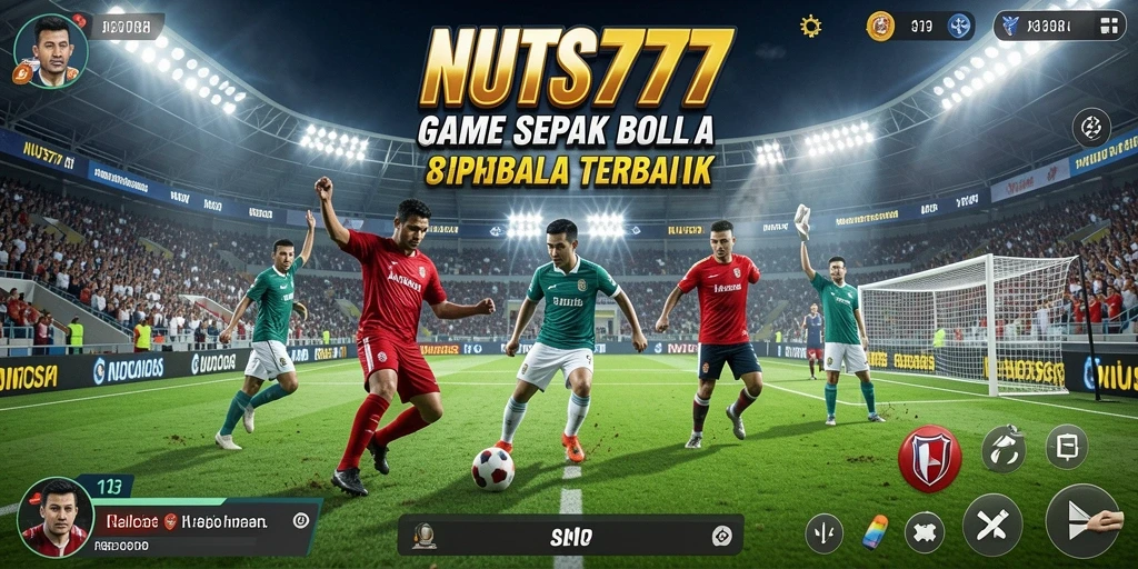 Screenshot dari gameplay NUTS777 yang menampilkan aksi pertandingan sepak bola.