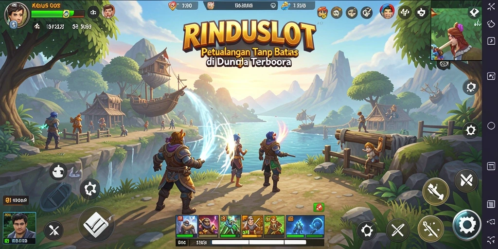 Gameplay RINDUSLOT yang menampilkan dunia terbuka dan eksplorasi.