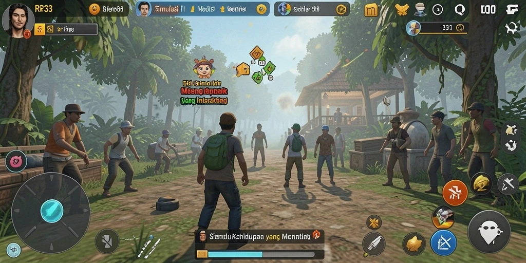 Screenshot menunjukkan gameplay interaktif dan grafis menarik dari RR33.