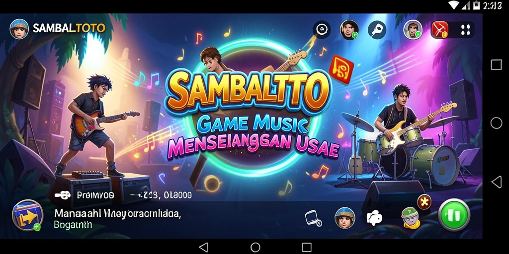 Screenshot gameplay SAMBALTOTO menampilkan pemain menikmati musik.