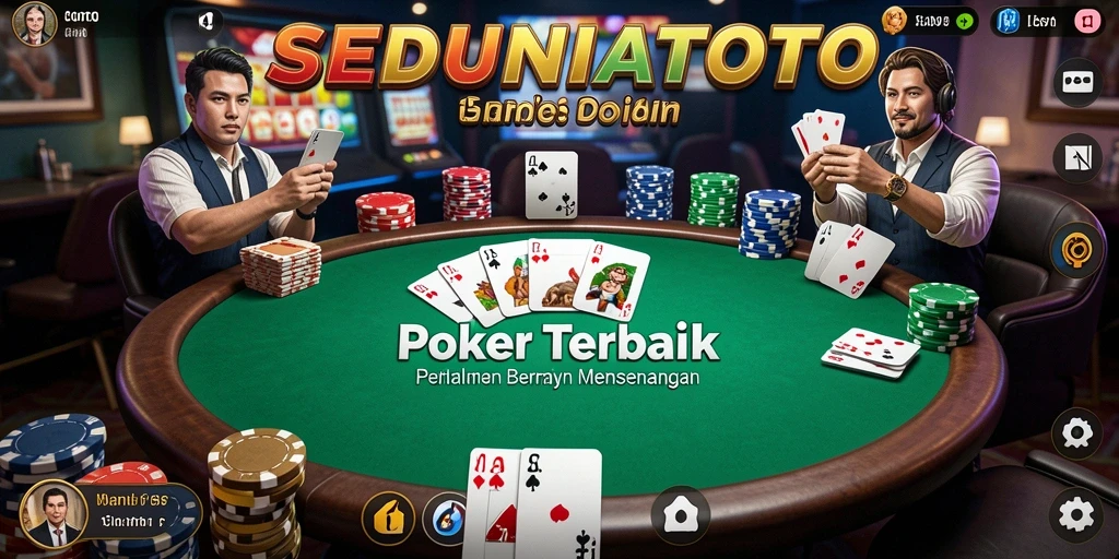 Tampilan gameplay Poker yang mendebarkan di SEDUNIATOTO.
