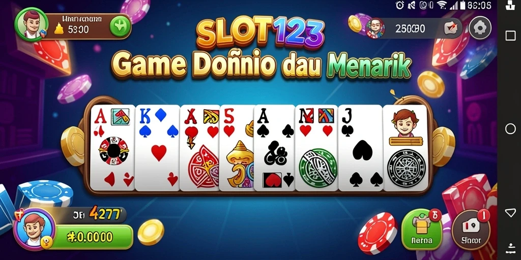 Tampilan gameplay domino yang seru dan interaktif di SLOT123.