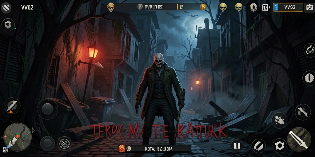 Screenshot gameplay di VV62 menampilkan ketegangan mencekam dan suasana menyeramkan.