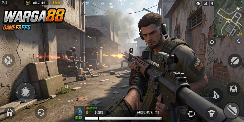 Tampilan gameplay seru dari WARGA88 dengan aksi FPS yang mendebarkan.
